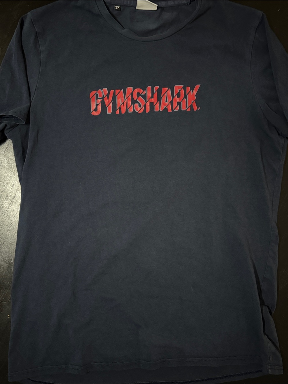 Gymshark Navy Short Sleeve Tee with Red Logo